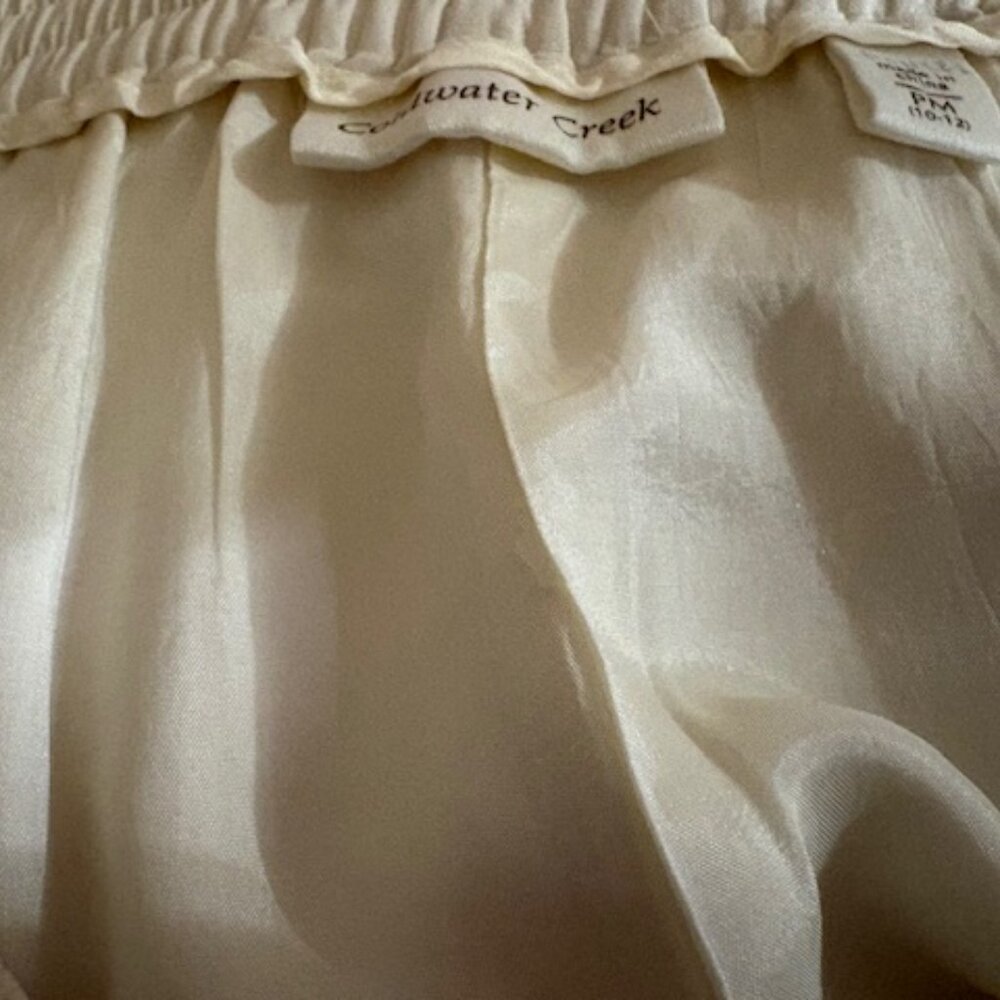 Coldwater Creek Womens Silk & Linen Pull On Ivory Lined Dress Pants. Sz. PM - Picture 5 of 5